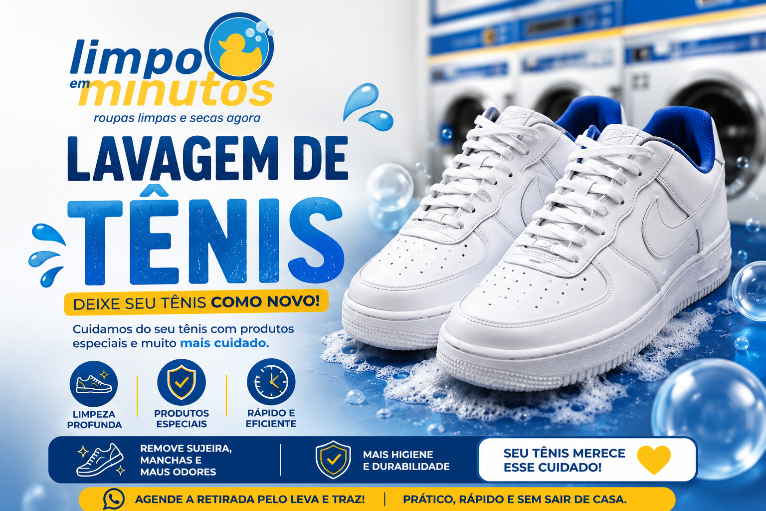 Lavagem de tênis Limpo em Minutos